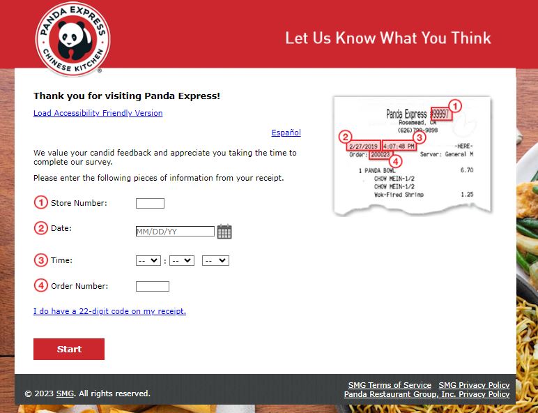 Panda Express Feedback Survey